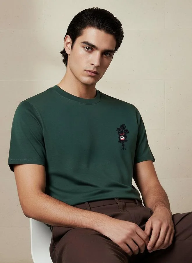 سبلاش فيڤ Men Regular Fit Crew Neck Short Sleeve Printed T-shirt